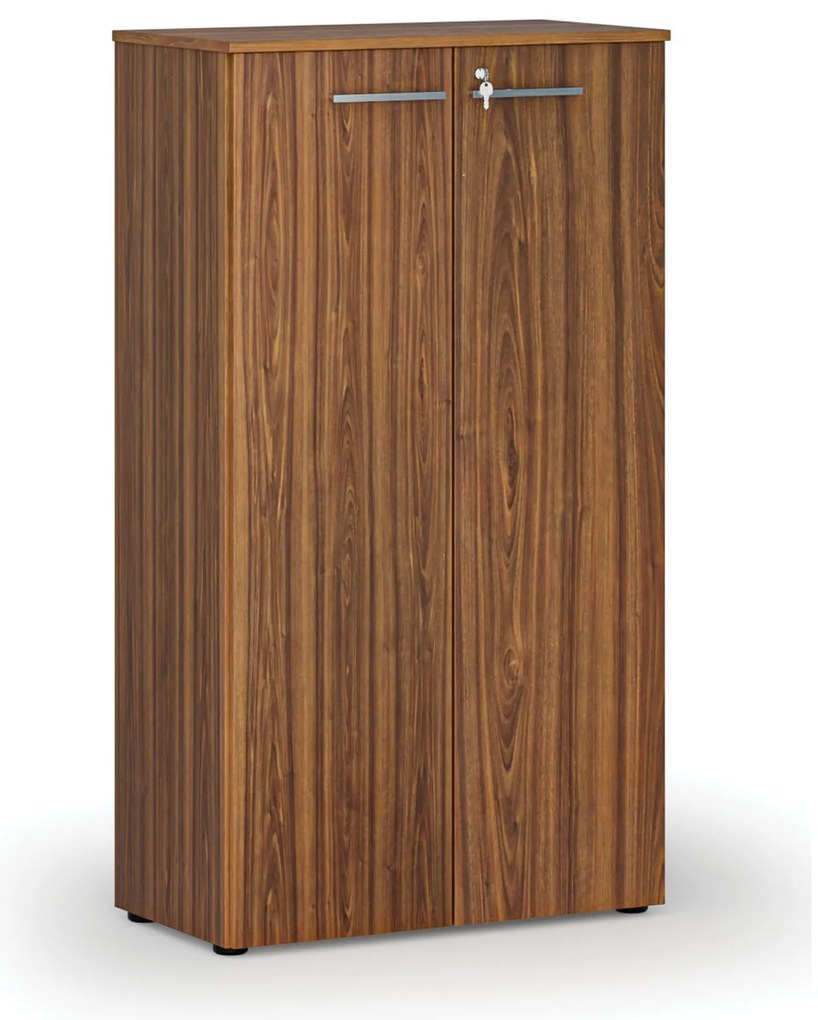 Szafa biurowa z drzwiami PRIMO WOOD, 800 x 420 x 1434 mm, orzech