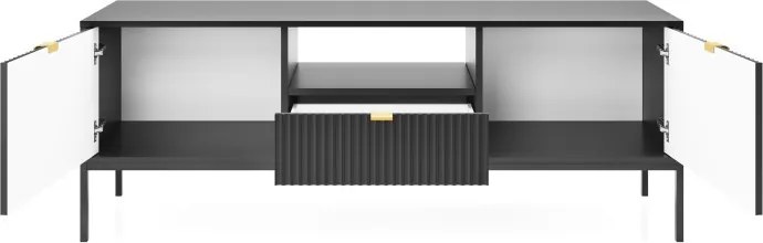 NAYA Szafka RTV 154 czarna | czarny stelaż