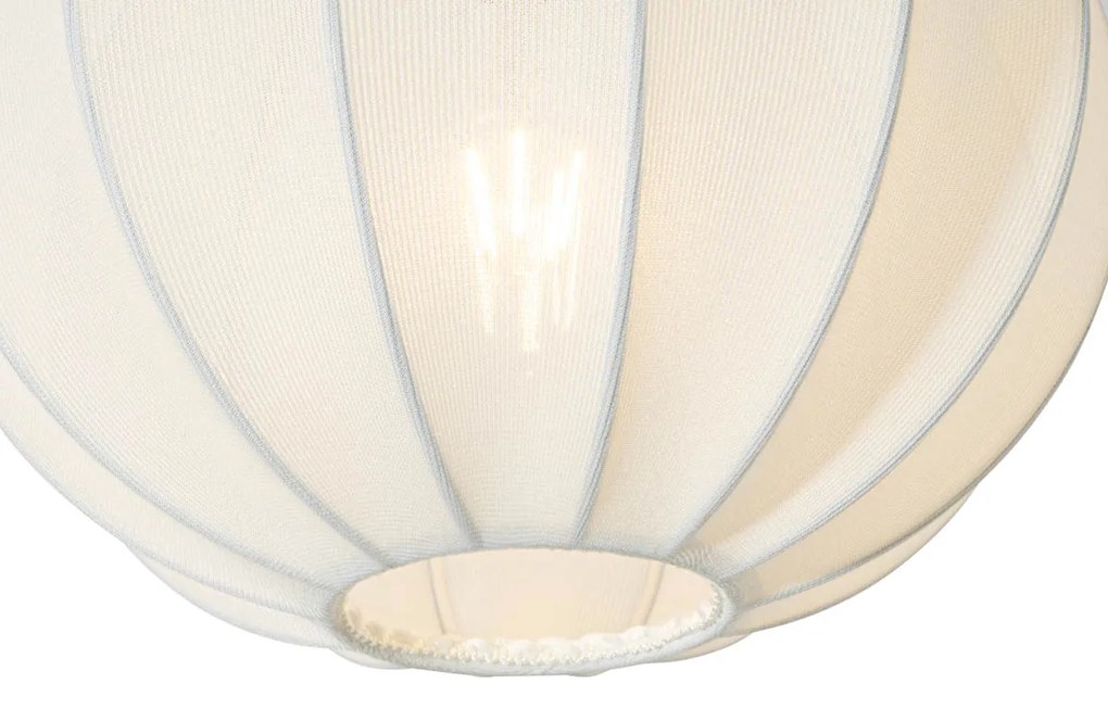 Designerska lampa wisząca biała jedwab 30 cm 3-światła - PluDesignerski Oswietlenie wewnetrzne