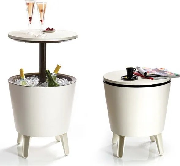 Plastikowy okrągły stolik ogrodowy z pojemnikiem na lód ø 49,5 cm Cool – Keter