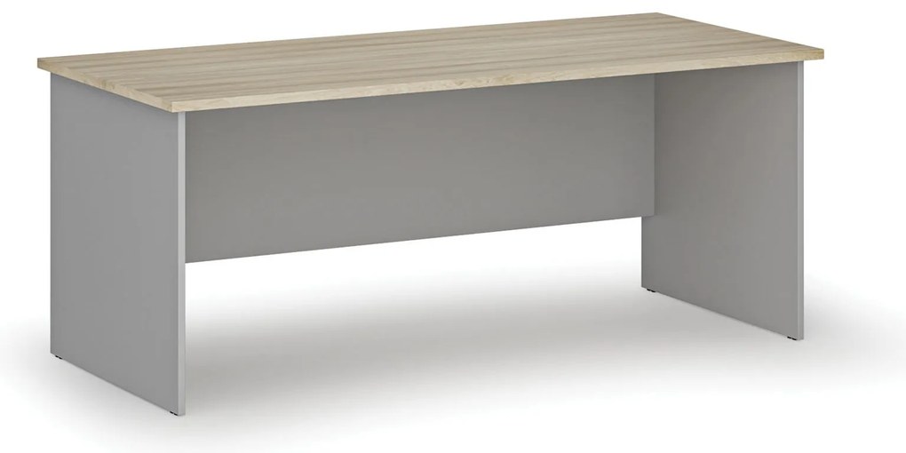 Biurko PRIMO GRAY, 180x80 cm, szary/dąb naturalny