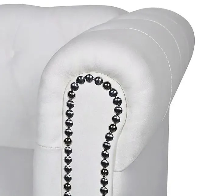 2-osobowa biała sofa w stylu Chesterfield - Xavier 2Q