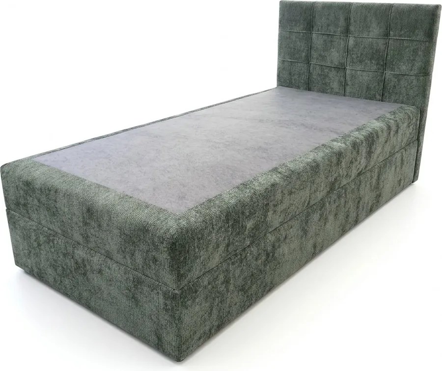Łóżko tapicerowane boxspring DIRELIS VIBE 90x200 cm ciemnozielone Materac: Materac sprężynowy Bonell
