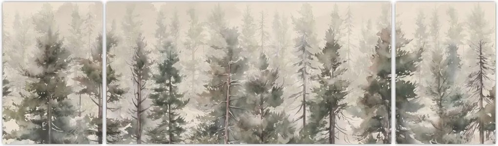 Obraz - Pine forest I., aquarel (170x50 cm)