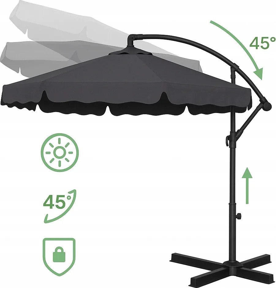 Składany parasol ogrodowy Floriva YN7011-LB, jasny brąz