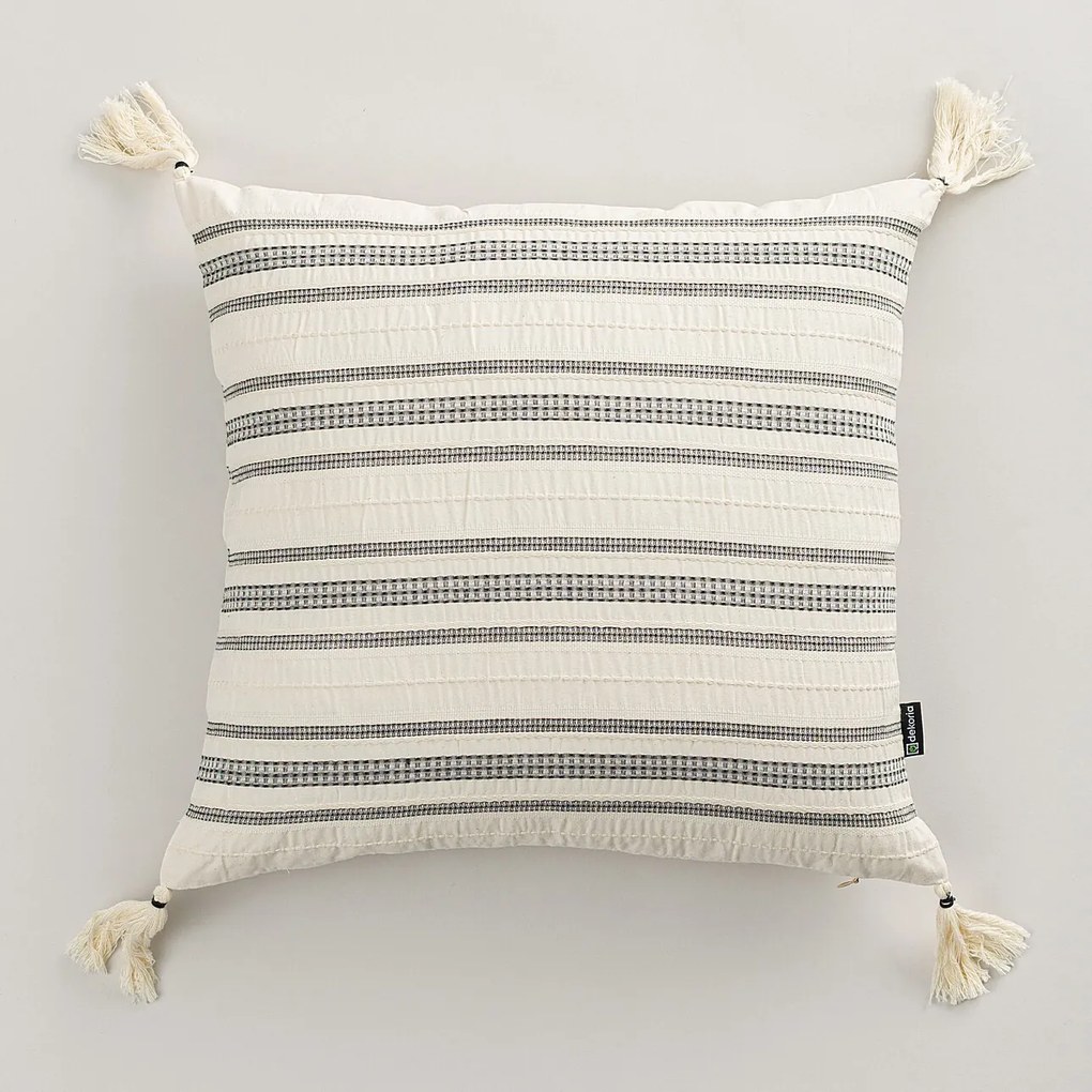 Poszewka na poduszkę Linea Graphite Tassel 45x45 cm