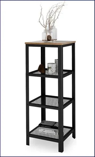 Niski regał w stylu loft czarny + dąb lancelot - Nessebax 3X