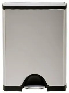 Simplehuman Prostokątny kosz na śmieci z pedałem,46 l, stal