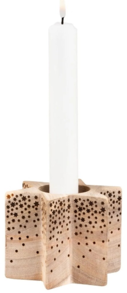 Drewniany świecznik gwiazdowy WOOD STAR