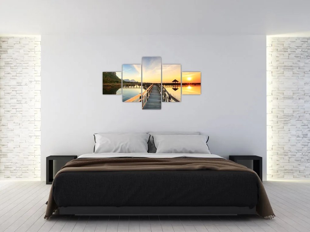 Obraz drewnianego molo (125x70 cm)