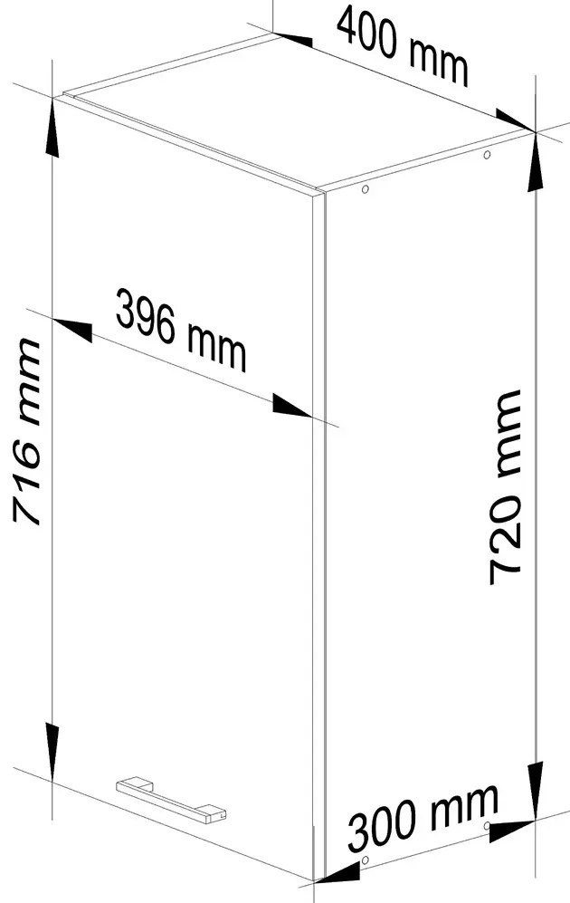 Czarna górna szafka kuchenna z półkami C1-Z22