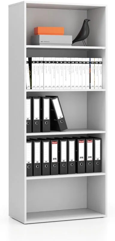 Regał biurowy wysoki LAYERS, 800 x 400 x 1905 mm, biały