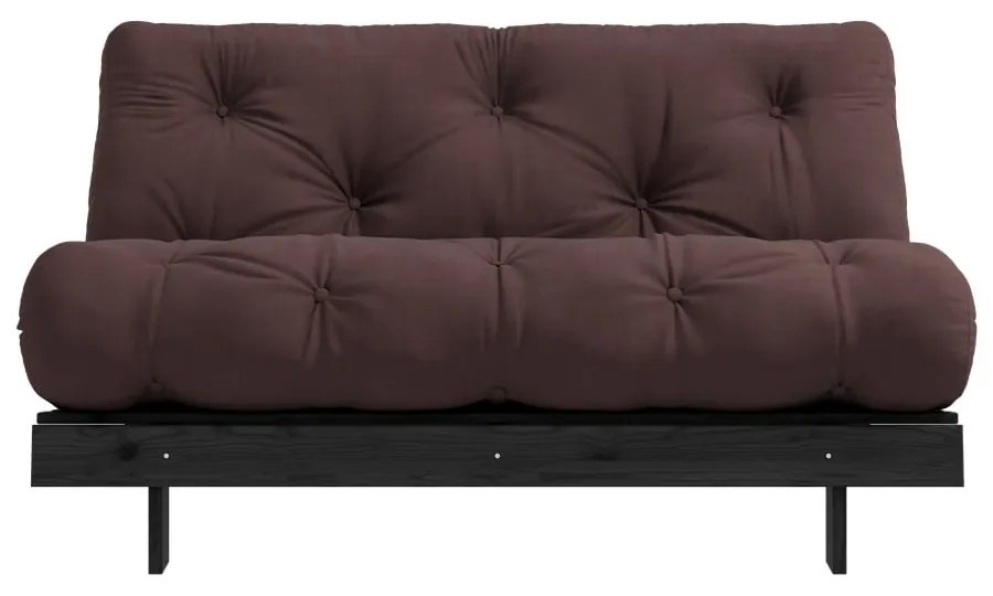 Ciemnobrązowa rozkładana sofa 140 cm Roots Black Night – Karup Design
