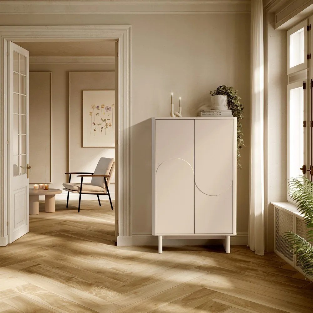 Kremowa szafka 80x130x40 cm Solei – MOME