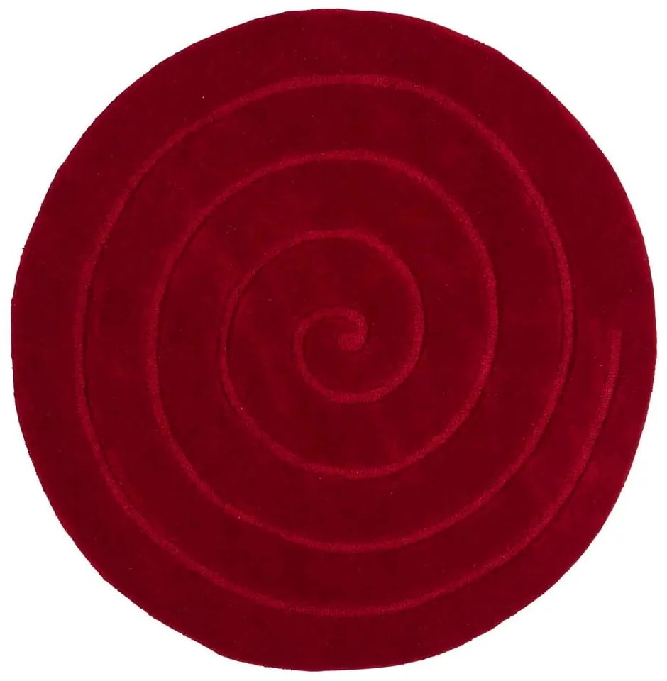 Czerwony wełniany dywan Think Rugs Spiral, ⌀ 140 cm