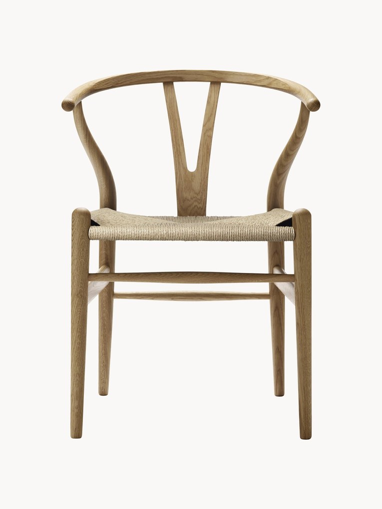 Krzesło z drewna z ręcznie plecionym siedziskiem CH24 Wishbone Chair