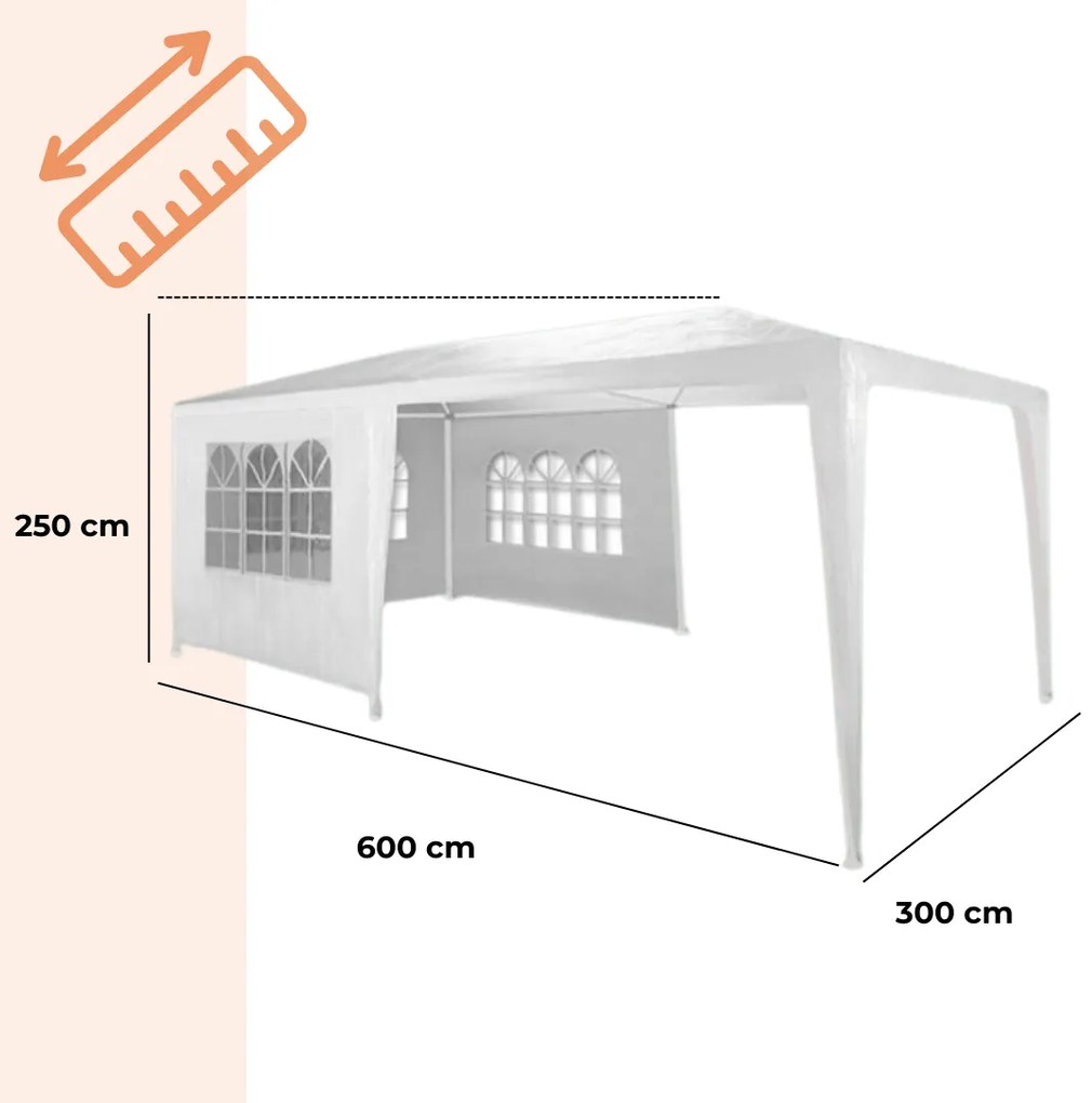 Namiot imprezowy NEAPOL, 3x6m, biała Jurhan