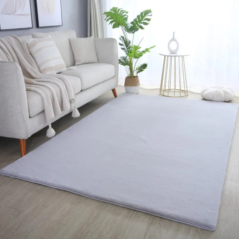 Dywan pluszowy Pouffy srebrny 200 cm x 290 cm
