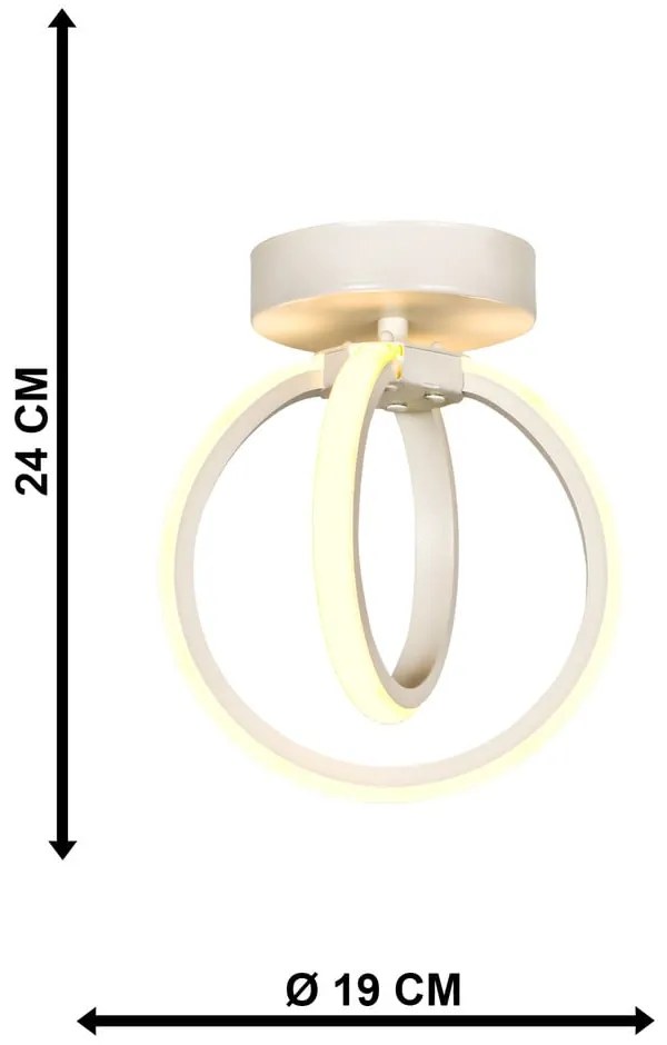 Biała metalowa lampa sufitowa LED Sezen – Squid Lighting