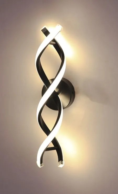 Kinkiet lampa wisząca LED spirala metalowa AT80-2KL-Black