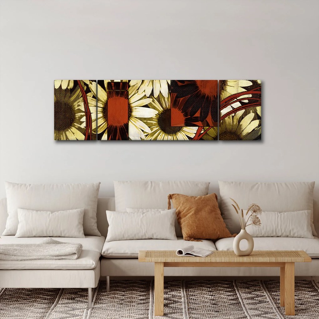 Obraz kwiatów (170x50 cm)