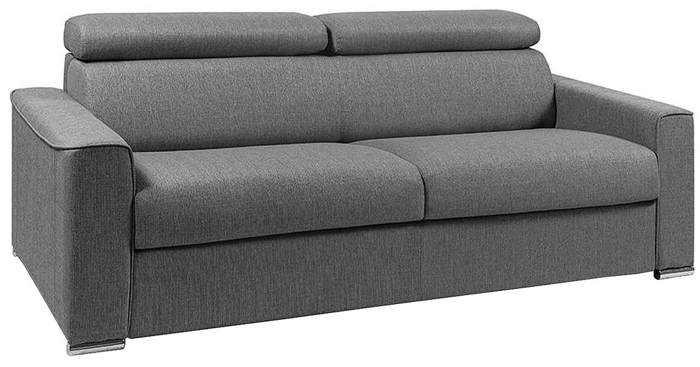 Kanapa 4-osobowa rozkładana typu express z tkaniny VIZIR - kolor szary - pow. spania: 160 cm - Materac 18 cm