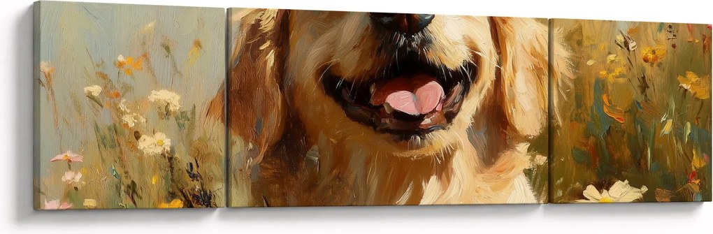 Obraz - Szczęśliwy piesek (170x50 cm)
