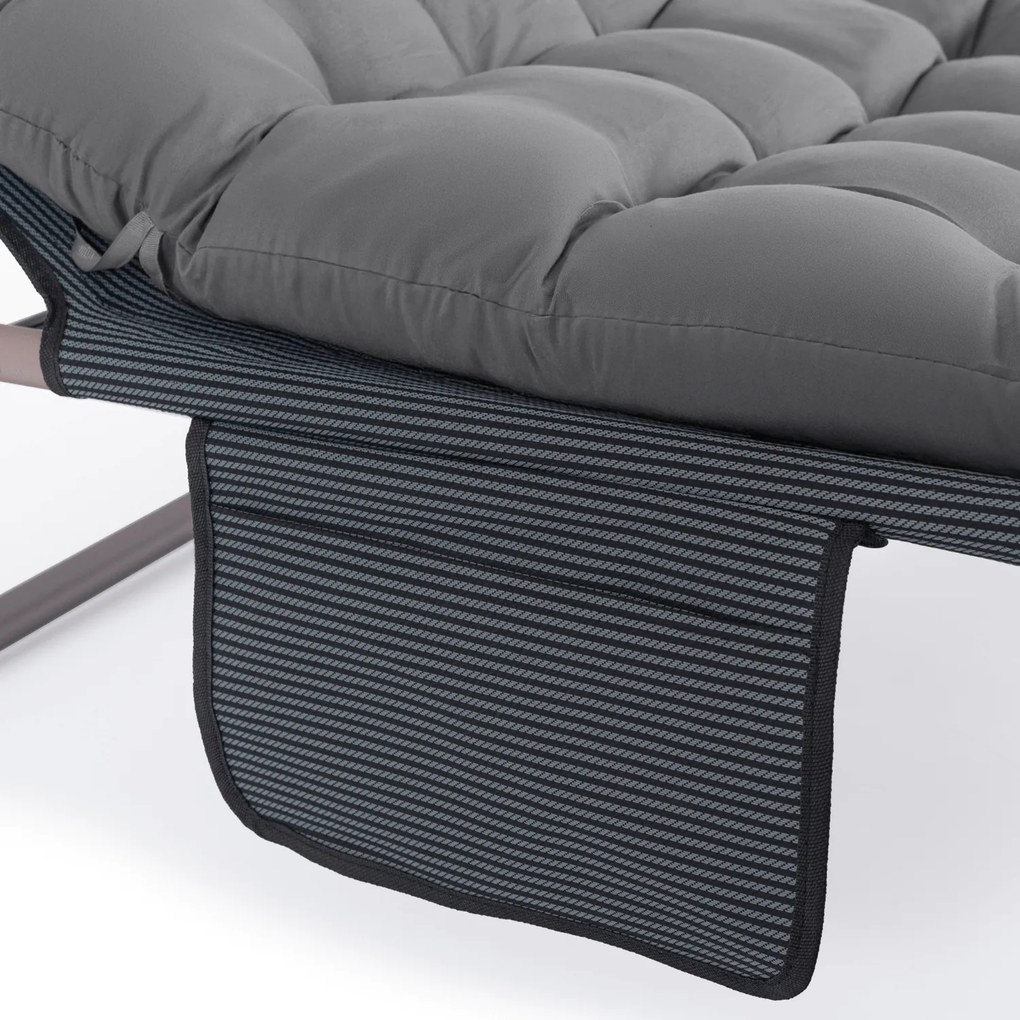 Leżak Ogrodowy SATURN 190x73 cm Szary