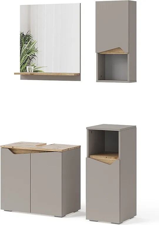 Zestaw mebli łazienkowych szary 60x35x57 marelle