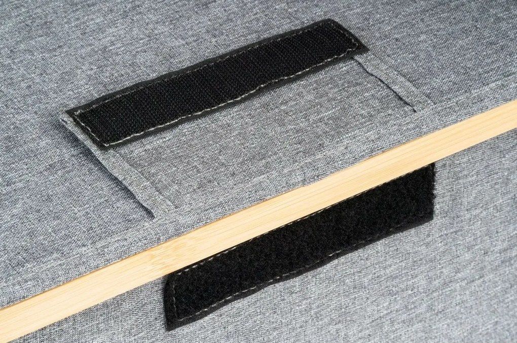 Pojemnik do przechowywania G21 24 x 30 x 15 cm, bambusowy z pokrywką, szary