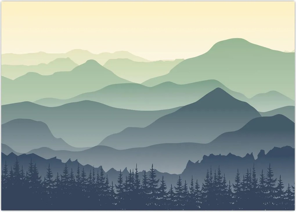Obraz na szkle - Forest Mountain (70x50 cm)