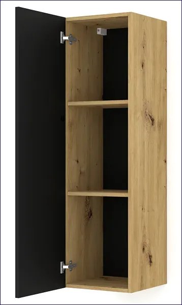 Modułowy regał podwieszany dąb artisan + czarny - Herria 3X