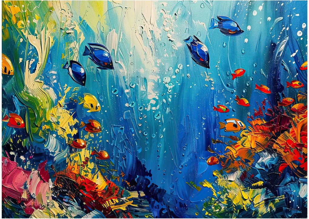 Obraz - Malowanie podwodnego świata (70x50 cm)