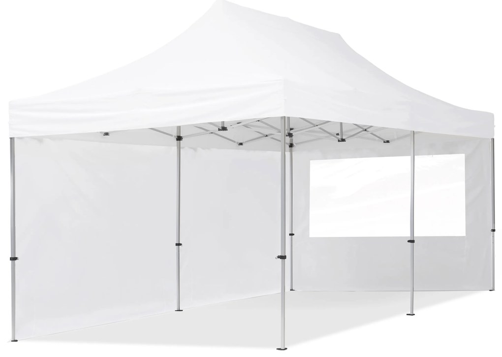 TOOLPORT 3x6 m Namiot Ekspresowy, ECONOMY Alu 32mm, ze ścianami bocznymi, okna panoramiczne, biały - (59033)