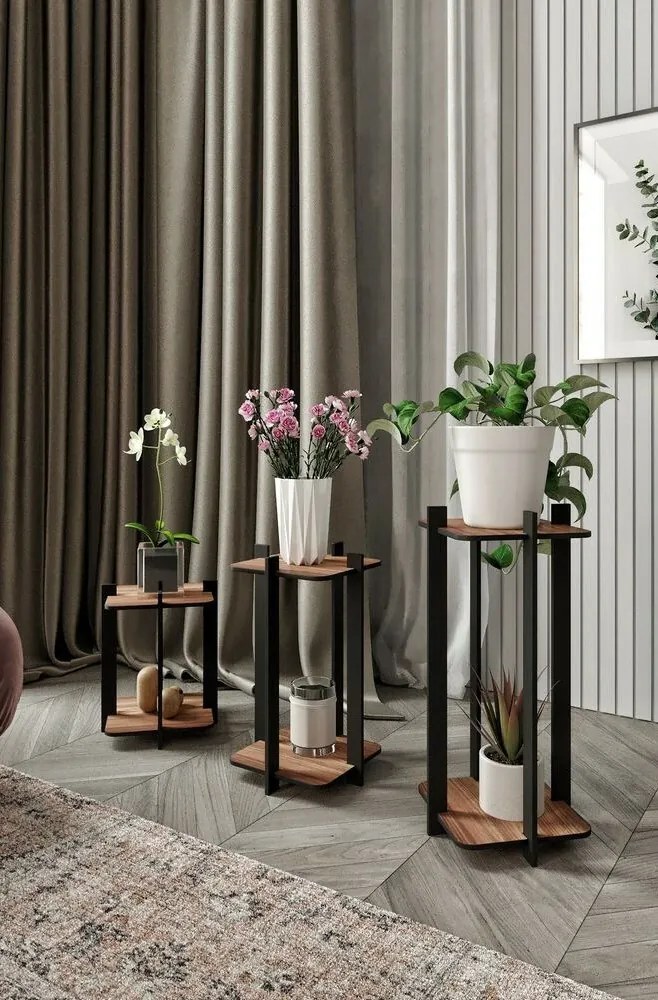Stojak na kwiaty Flower Desk Square – orzech