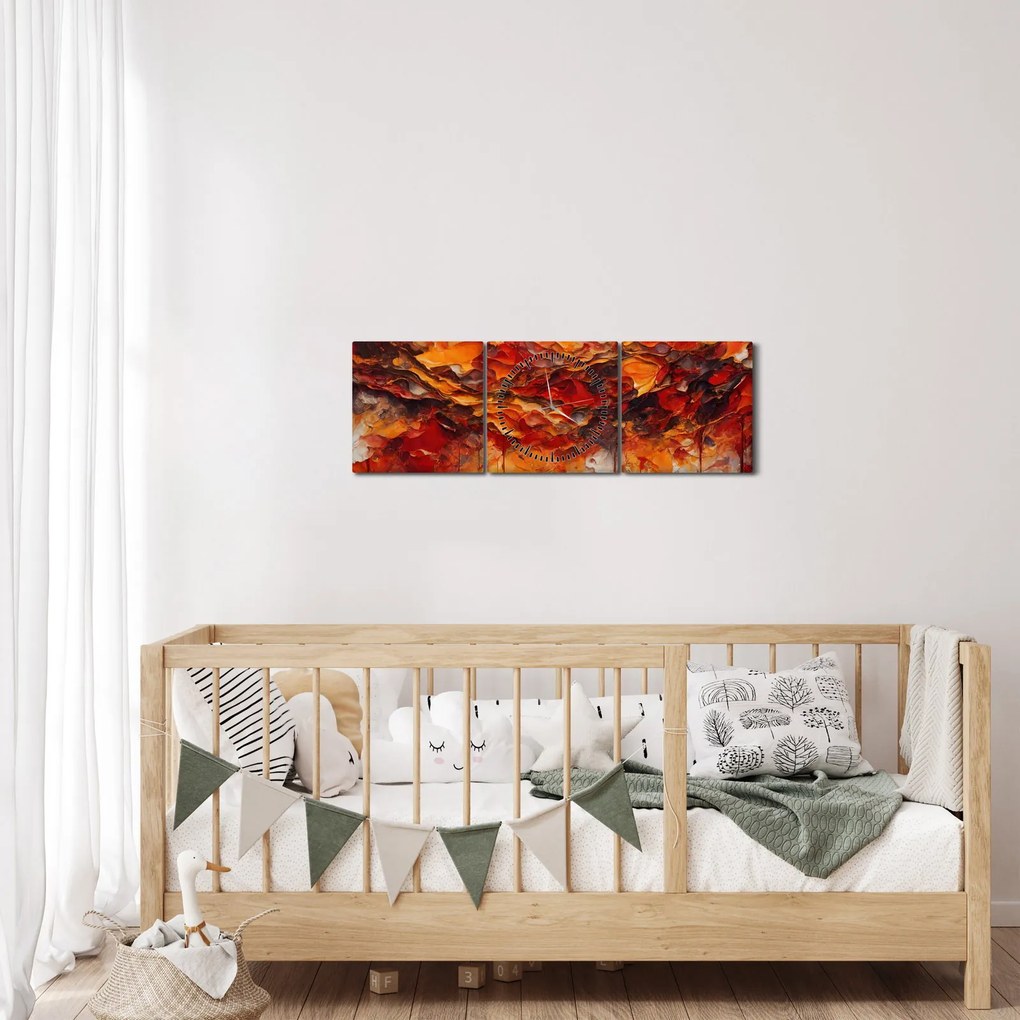 Obraz - Abstrakcja (z zegarem) (90x30 cm)