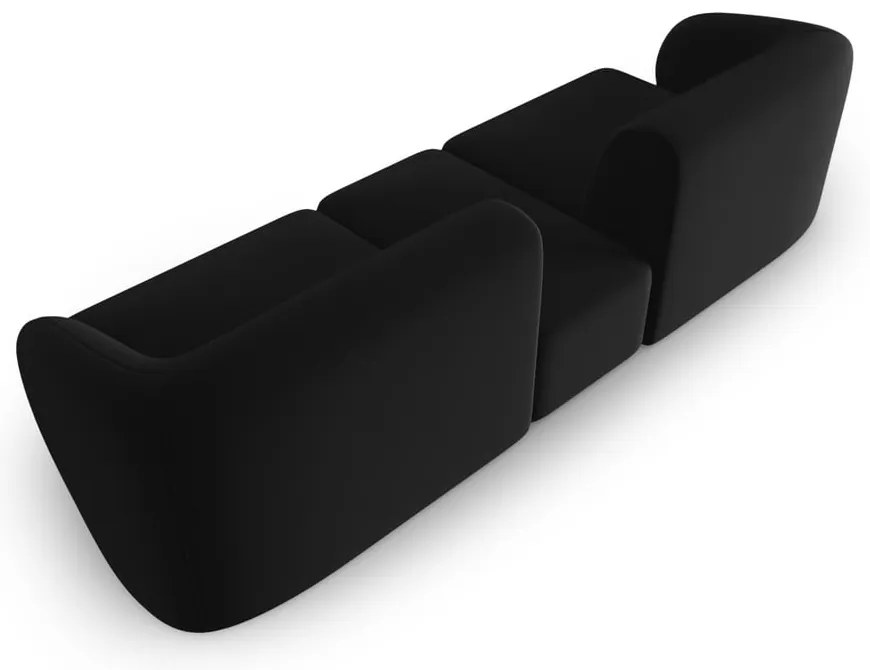 Czarna aksamitna sofa 246 cm Paolo – Milo Casa