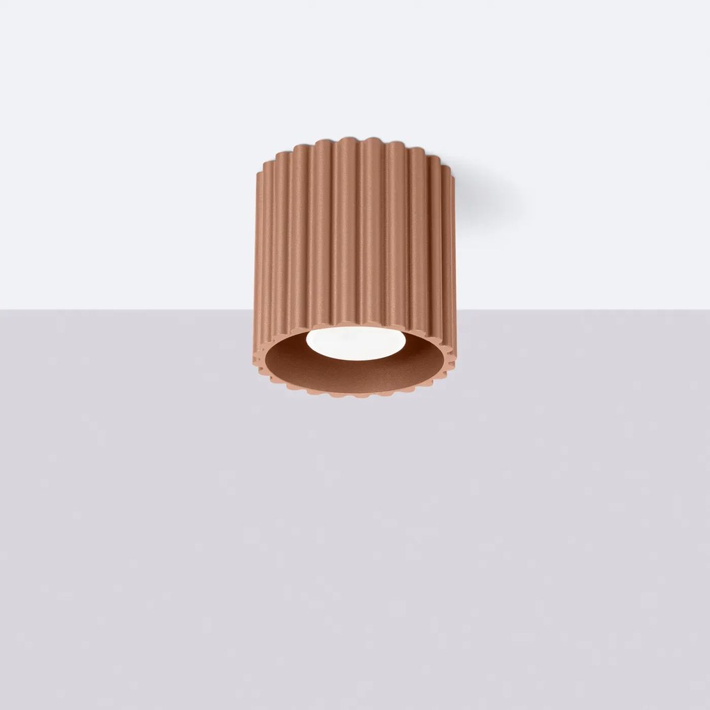 Plafon AURA 1 mocca GU10 ryflowany SOLLUX  LIGHTING