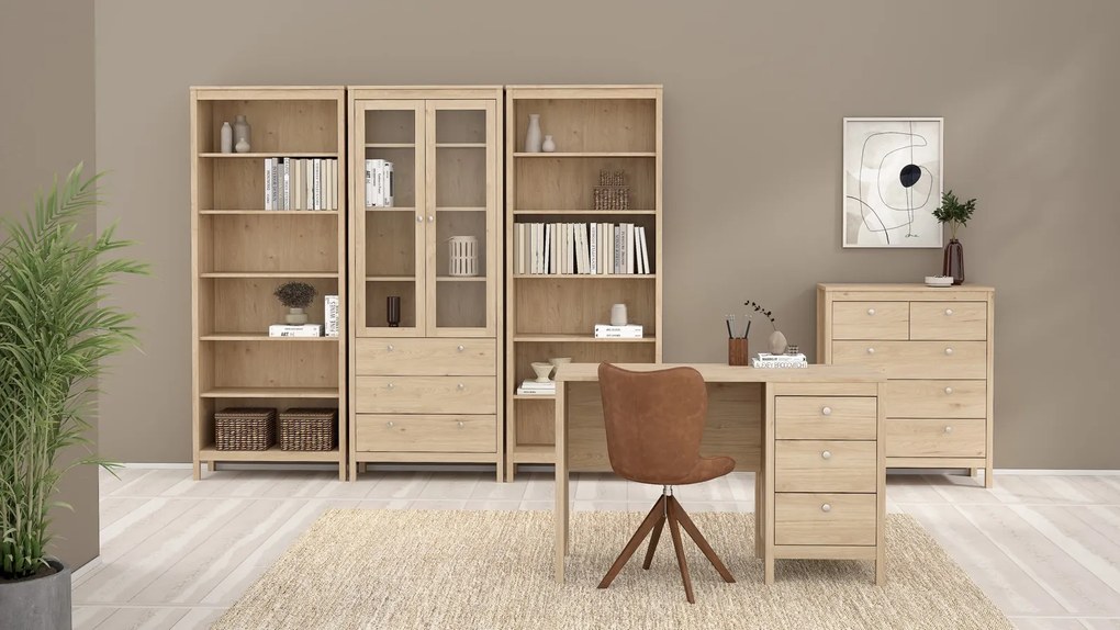 Biurko komputerowe z 3 szufladami Madrid, jackson hickory