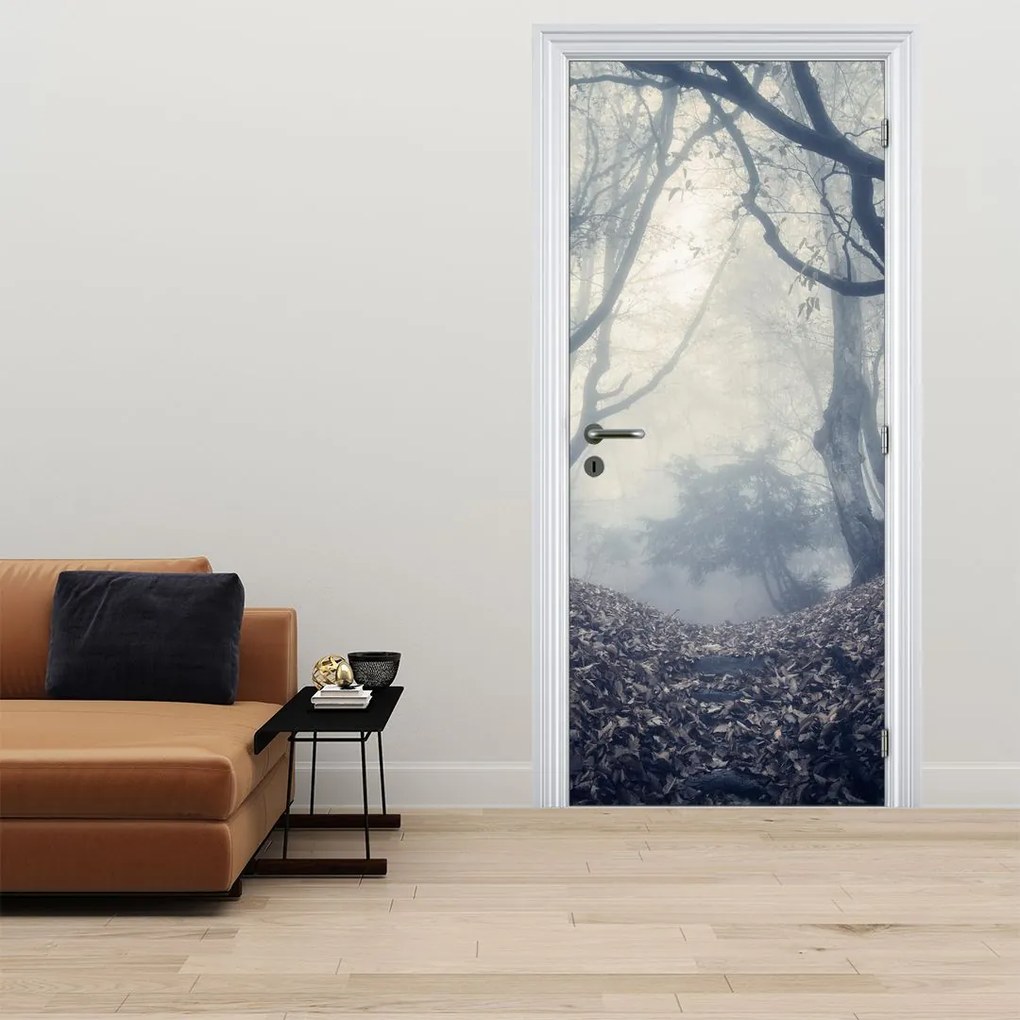 Fototapeta na drzwi - Las we mgle (95x205cm)