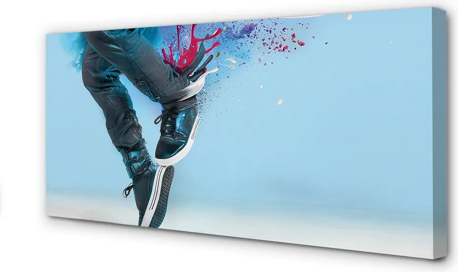 Obraz drukowany na płótnie Nogi w Kolorowe Ciapki