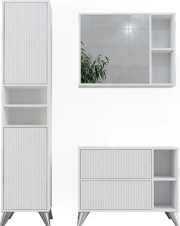 Zestaw mebli łazienkowych biały 80x30x62 leano