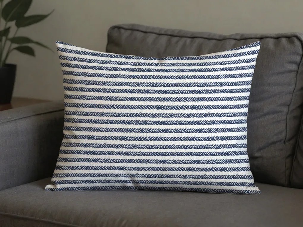 Poszewka na poduszkę z polibawełny NAVYSTA POLY 70x90 cm, niebiesko-biała