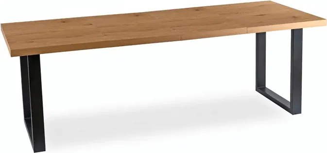 Stół Prostokątny Rozkładany TOMAS 130-230 cm Dąb Złoty/Czarny do Jadalni Loft