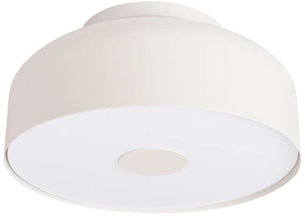 Beżowy plafon sufitowy z metalowym okrągłym kloszem H4-A06