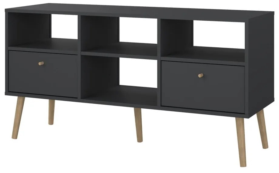 Antracytowa szafka pod TV 117x61 cm Bodo – Tvilum