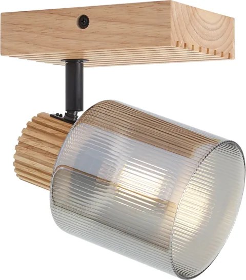 Smart spot hout met smoke glas draai- en kantelbaar incl. Wifi G45 - Gracy