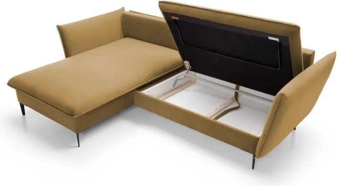 Narożnik GLOSS Lewostronny z funkcją spania, zestaw z poduszkami wolnostojący tkanina RIVIERA 61 Burgundowy WERSAL