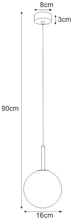 Lampa wisząca z okrągłym kloszem 16 cm - S765 K5-B92