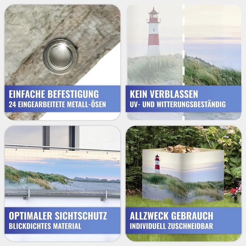 Plastikowa osłona balkonowa 500x85 cm North Sea Coast – Maximex
